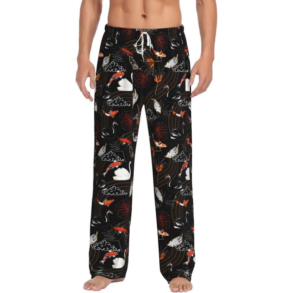 Vsdgher Animal Koi Fish Print Mens Pajama Pants Sleep & Lounge Pants, PJ Bottoms With elastic waistb and Pockets