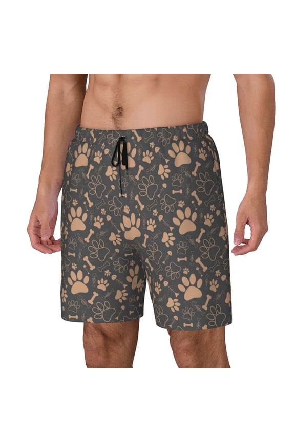 Animal Paw for Mens Swim Trunks with Compression Liner Swim Shorts Swim Suits Board Shorts-XX-Large