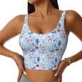 thumbnail image 1 of Vsdgher Animal Print Women Sleeveless Athletic Tank Top Built-in Bra Camisole Sports Vest for Yoga Running Fitness Exercise with Removable Pads, 1 of 8
