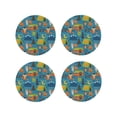 thumbnail image 1 of Vsdgher Animals In Camping Leather Coasters for Drinks, Durable Drink Coasters 4 Set for Tabletop Protection, Luxurious Home Décor and Housewarming Gift ( {designName})Round Shape, 1 of 6