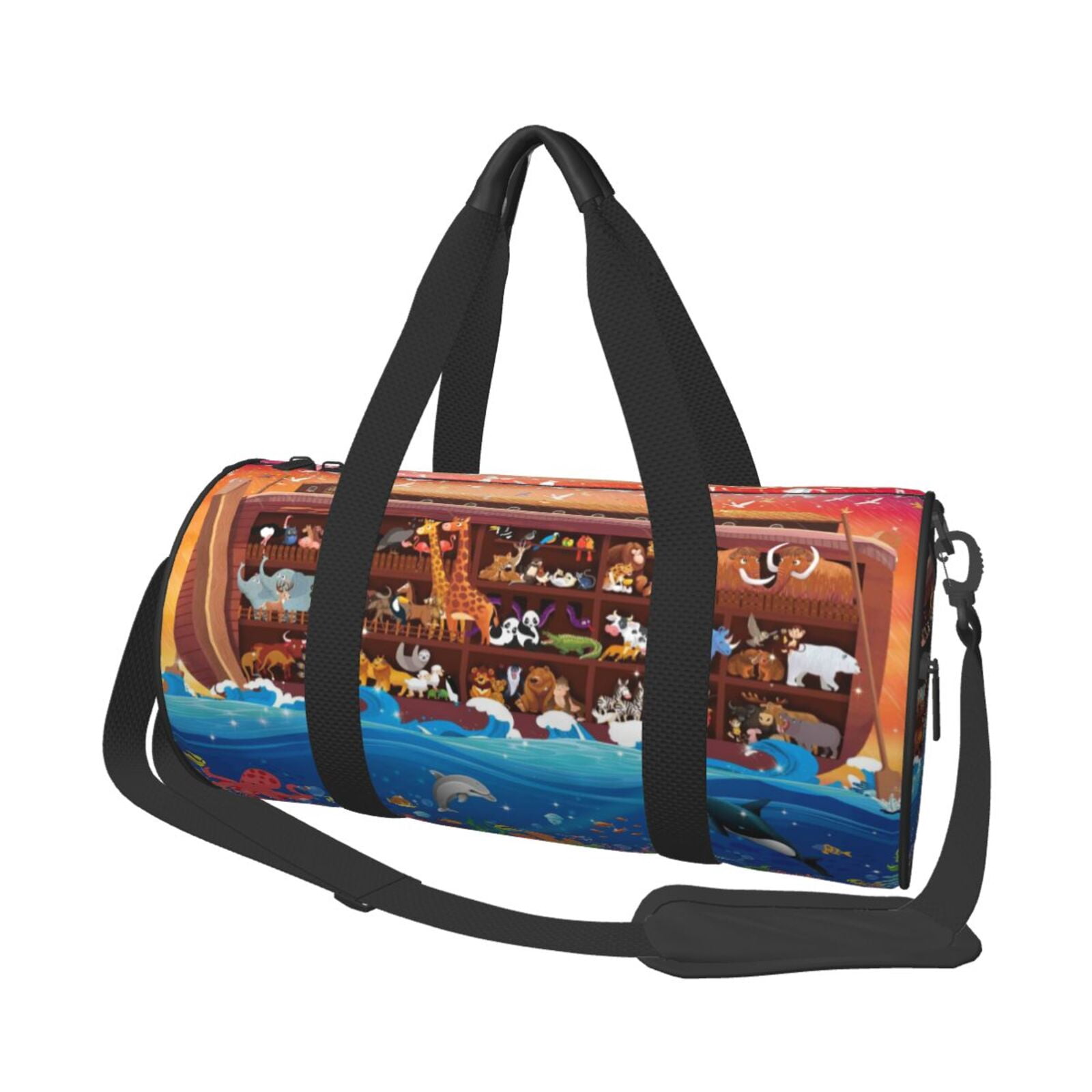 Vsdgher Animals On Noah's Ark2 45L Foldable Duffel Bag, Sports Gym Bag,Overnight Bag, Portable Weekender Bag for Airplanes