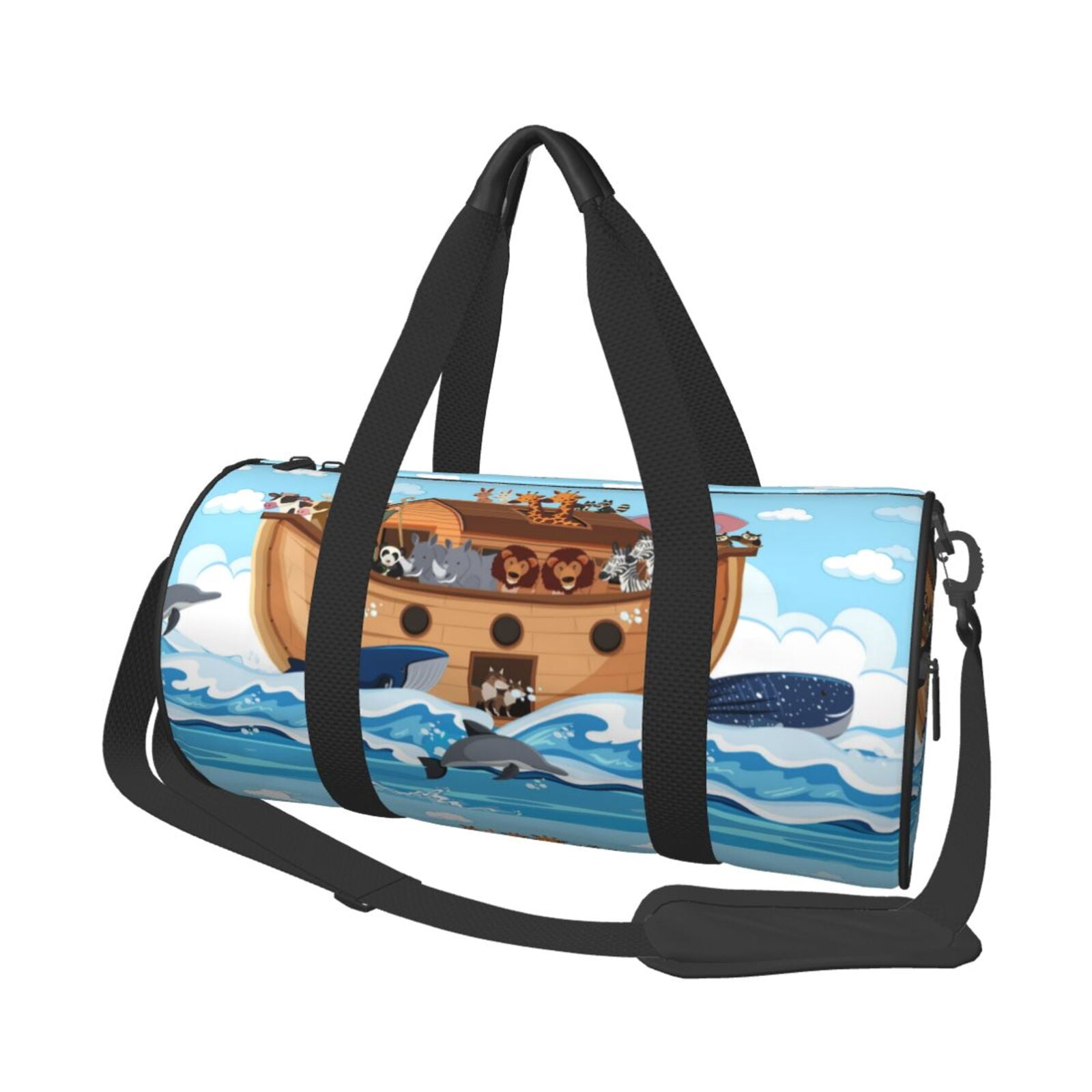 Vsdgher Animals on Noah's Ark 45L Foldable Duffel Bag, Sports Gym Bag,Overnight Bag, Portable Weekender Bag for Airplanes