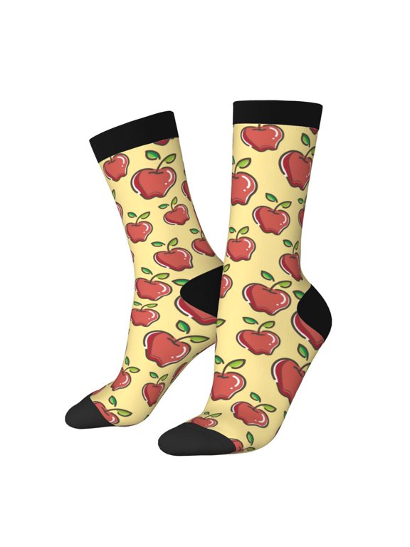 Apple Crew Socks for Men & Women, Breathable Casual Athletic Ankle Socks
