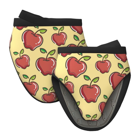 Vsdgher Apple Non-Slip Mini Oven Mitt Set, Short Oven Mitts for Baking Grilling Barbecue Microwave, 5.9"x5.9"in