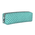 thumbnail image 1 of Vsdgher Aquamarine Glitter1 Leather Pencil Case, Makeup Pouch, Zipper Pouch for Daily Essentials, Storage Organizer, Cosmetics and Stationary Bag, 1 of 7