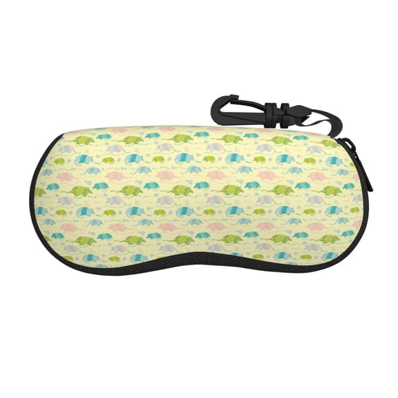 Vsdgher Armadillo Floral Sunglasses Soft Case Neoprene Zipper Eyeglass Case, Zipper Portable Spectacle Cases for Men Women