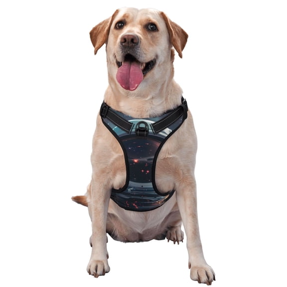 Vsdgher Astronaut Helmet Reflections Dog Harness, No-Pull Pet Harness, Dog Vest, Pet Vest for Small to Large Dogs-X-Large