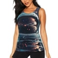 thumbnail image 1 of Vsdgher Astronaut Helmet Reflections Tank Top Sports Vest Bra for Women Sports ,Quick Dry Sports Workout Running Top Vest-Large, 1 of 7