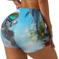 thumbnail image 1 of Vsdgher Astronaut Tropical Dolphin Workout Shorts for Women Seamless Soft Smooth Gym Yoga Scrunch Active Exercise Fitness Shorts-, 1 of 8