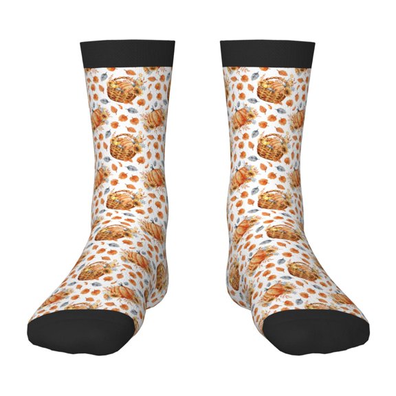 Vsdgher Autumn Harvest Baskets Pattern Kids Socks Boys Girl Crew Athletic Half Sport Running Breathable Socks Lightweight Stretch Crew Socks