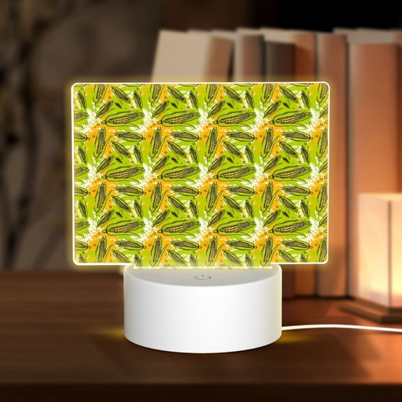 Vsdgher Autumn Harvest Cartoon Corn Rectangular Acrylic Night Light Acrylic Sleep Night Light Friend Gifts for Birthday Gifts for Women Teens Boys Girls