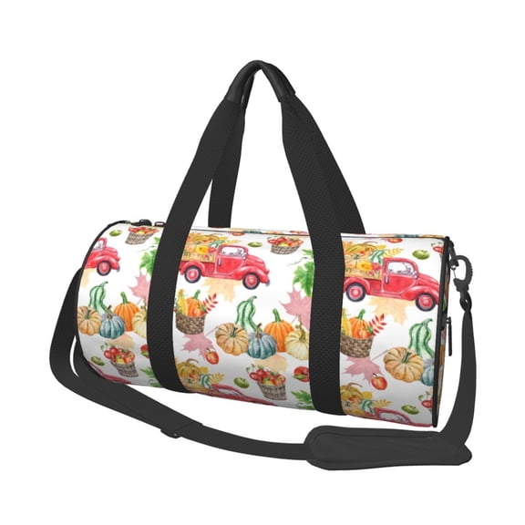 Vsdgher Autumn Harvest Truck 45L Foldable Duffel Bag, Sports Gym Bag,Overnight Bag, Portable Weekender Bag for Airplanes
