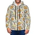 thumbnail image 1 of Vsdgher Autumn Pumpkins Leaves Mens Hoodies Zip Hoodie, Hoodies for Men, Zip-up Hooded Sweatshirt-X-Large, 1 of 5