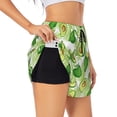 thumbnail image 1 of Vsdgher Avocado And Tropical Palm Leaves Athletic Shorts for Women, Women's Running Double Layer Shorts, High Waisted Yoga Shorts, Workout Athletic Shorts-Medium, 1 of 7