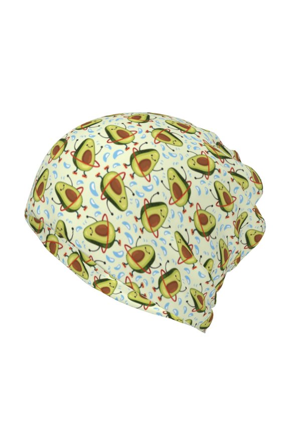 Avocado Doing Sport Slouchy Beanie Hat for Men/Women, Skull Cap Chemo Cap Night Sleeping Cap