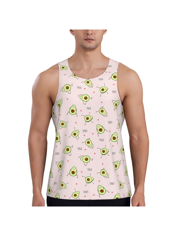 Avocado Doing Sport Yoga Men's Workout Tank Tops Sleeveless Gym Shirt Quick Dry Fitness Bodybuilding Sleeveless T Shirt-3X-Large