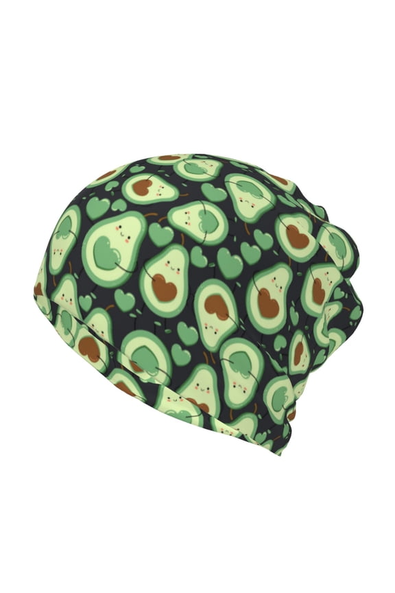 Avocado Heart Slouchy Beanie Hat for Men/Women, Skull Cap Chemo Cap Night Sleeping Cap