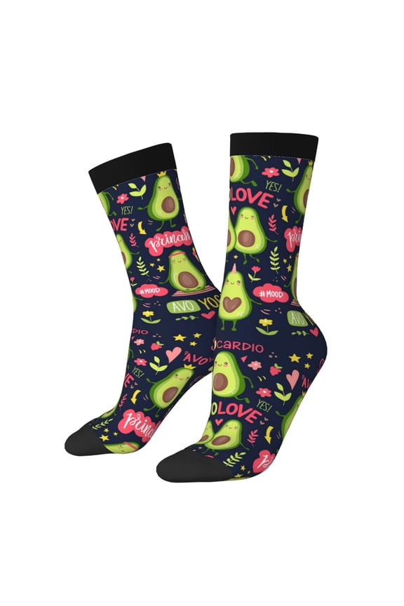 Avocado Love Crew Socks for Men & Women, Breathable Casual Athletic Ankle Socks