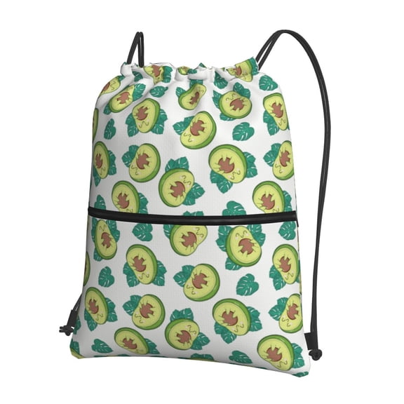 Vsdgher Avocado Sleeping Drawstring Backpack Water Resistant String Bag Sports Sackpack Gym Sack for Men Women