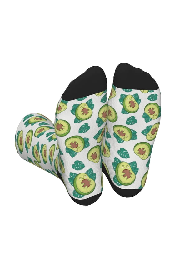 Avocado Sleeping Unisex Crew Socks Lightweight Breathable Ventilation Ankle Socks, Mid-calf socks for Daily