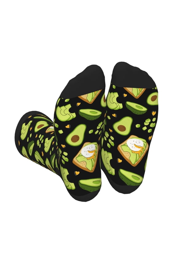 Avocado Toast Unisex Crew Socks Lightweight Breathable Ventilation Ankle Socks, Mid-calf socks for Daily