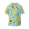 thumbnail image 1 of Vsdgher Avocado and Hearts Print Men's Wrinkle Free Untucked Cuban Shirt Business Casual Button Down Shirts Short Sleeve Shirt, 1 of 7