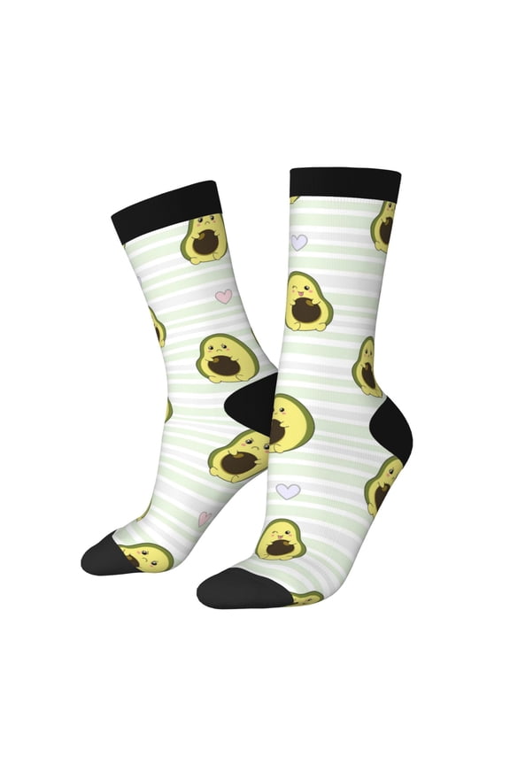 Avocado of a Hear Crew Socks for Men & Women, Breathable Casual Athletic Ankle Socks