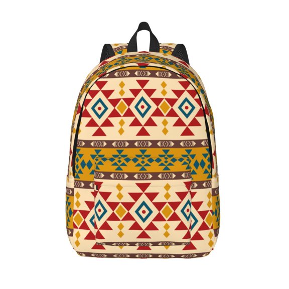 Vsdgher Aztec Print Canvas Backpack Travel Rucksack Unisex Knapsack 15.7/17.7Inch Laptop Backpack for Work,College -Medium