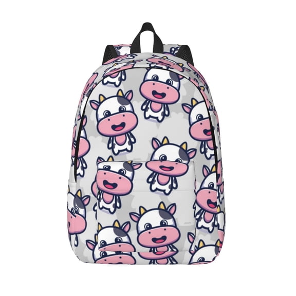 Vsdgher Baby Cow Print Canvas Backpack Travel Rucksack Unisex Knapsack 15.7/17.7Inch Laptop Backpack for Work,College -Medium