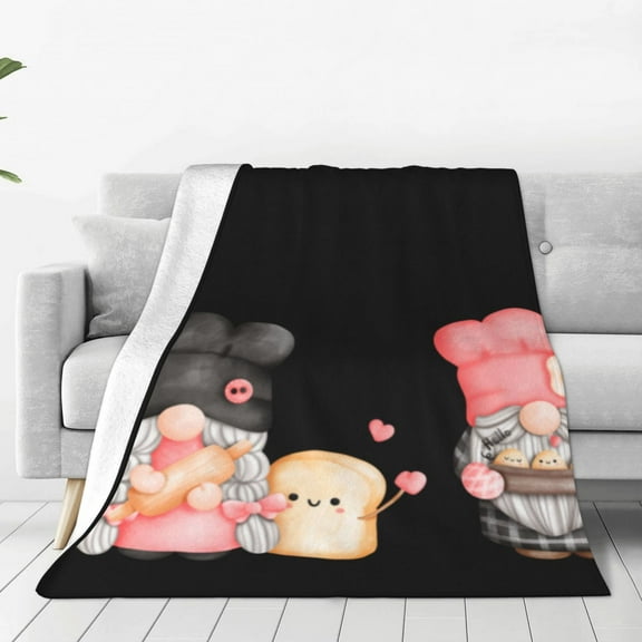 Vsdgher Baker Gnome Ultra-Soft Micro flannel Blanket Throw Blankets for Couch Sofa, Bed (4 sizes)-40"x30"