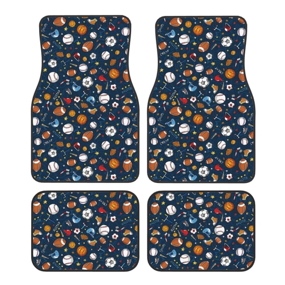 Vsdgher Ball Sports Car Foot Mat Set of 4 Pieces Universal Floor Liner Car Accessories Fits Most Cars, Trucks, Vans, sedans, SUV