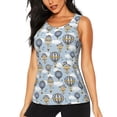 thumbnail image 1 of Vsdgher Balloon Vintage Print Tank Top Sports Vest Bra for Women Sports ,Performance Stretchy Quick Dry Sports Workout Running Top Vest with Removable Pads, 1 of 8