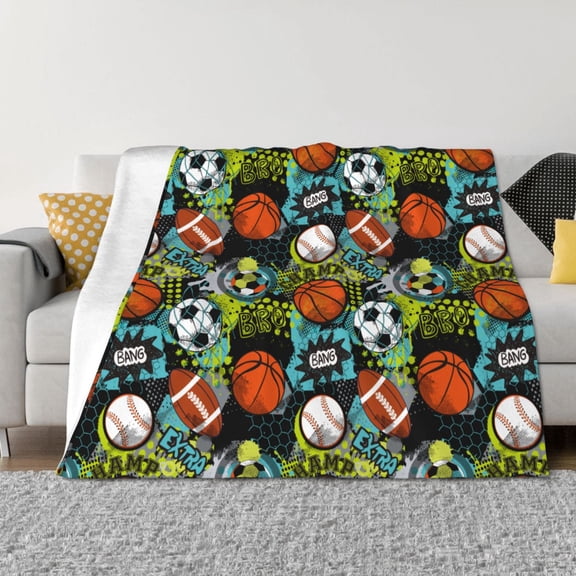 Vsdgher Balls Pattern Fleece Throw Blanket, Horizontal Fleece Bedding Home Decor for Couch & Bed All Season Use -40"x30"