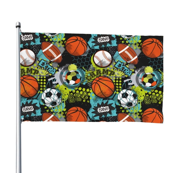 Vsdgher Balls Print Outdoor Decorative Flag 4x6ft, Suitable for outdoor decoration, can be hung indoors, on outdoor lawns, balconies, parties