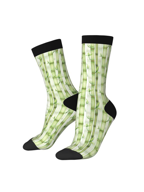 Bamboo Stems And Leaves Crew Socks for Men & Women, Breathable Casual Athletic Ankle Socks