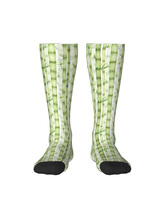 Bamboo Stems And Leaves Knee Socks, High Socks Long Stretchy Sock Women Knee High Stocking, Long Socks for Women