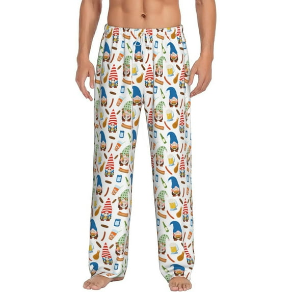 Vsdgher Barbecue Gnomes Print Mens Pajama Pants Sleep & Lounge Pants, PJ Bottoms With elastic waistb and Pockets
