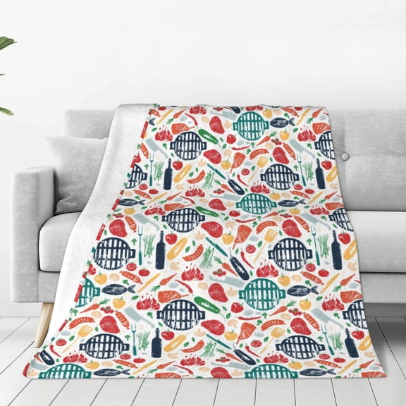 Vsdgher Barbecue Ultra-Soft Micro flannel Blanket Throw Blankets for Couch Sofa, Bed (4 sizes)-60"x50"