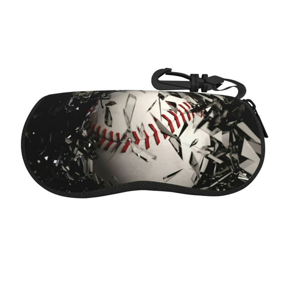 Vsdgher Baseball Breaking Glass Sunglasses Soft Case Neoprene Zipper Eyeglass Case, Zipper Portable Spectacle Cases for Men Women