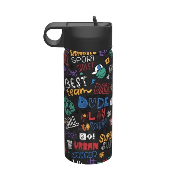 Vsdgher Basketball for Insulated Stainless Steel Water Bottle,18oz Sports Water Bottle Stainless Steel Reusable Tumbler for Sports, Travel, and School