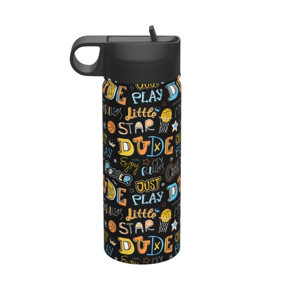 Vsdgher Basketball for Insulated Stainless Steel Water Bottle,18oz Sports Water Bottle Stainless Steel Reusable Tumbler for Sports, Travel, and School