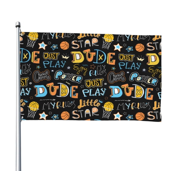 Vsdgher Basketball Print Outdoor Decorative Flag 4x6ft, Suitable for outdoor decoration, can be hung indoors, on outdoor lawns, balconies, parties