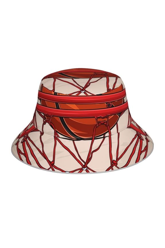 Basketball Shot Print Bucket Hat for Men&Women Bucket Hat Reversible Summer Double-Side-Wear Travel Gardening, Beach, Camping, Hiking, Fishing Cap