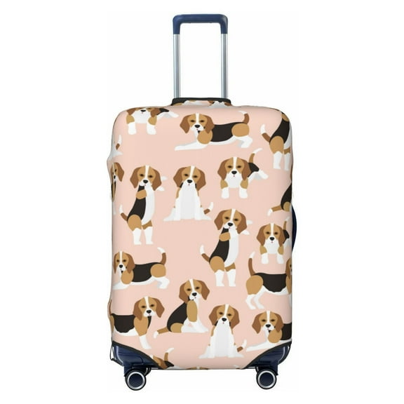 Vsdgher Beagle Dog On Brown Print Luggage Cover Washable Suitcase Cover Protector Anti-scratch Suitcase cover Fits 18-32 Inch Luggage