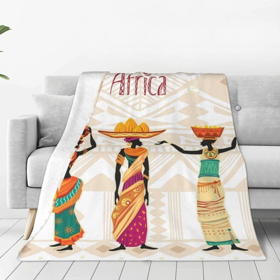 Vsdgher Beautiful Black African Woman In Ethnic Dress Ultra-Soft Micro flannel Blanket Throw Blankets for Couch Sofa, Bed (4 sizes)-80"x60"