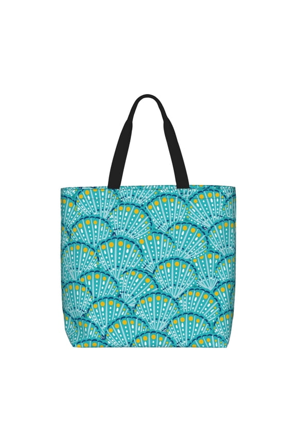 Beautiful Seashells print Tote Bag for Women Shoulder Bag with Zipper Large Shoulder Bag Handle Handbag Portable Washable for Travel, Work