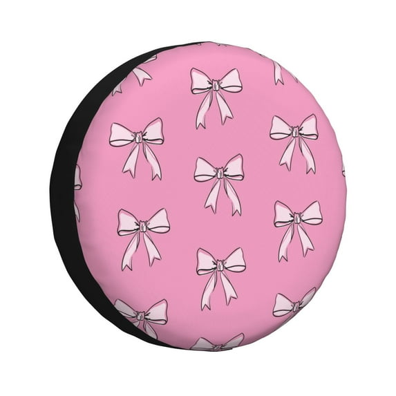 Vsdgher Beautiful pink bow for Spare Tire Cover, Tire Wheel Protector Wheel Cover Fit for Truck,Trailer,RV,SUV,Camper and Most Vehicle-14 inch