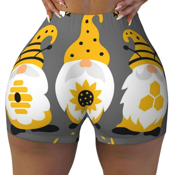 Vsdgher Bee Kind print Workout Shorts for Women Seamless Soft Smooth Gym Yoga Scrunch Active Exercise Fitness Shorts