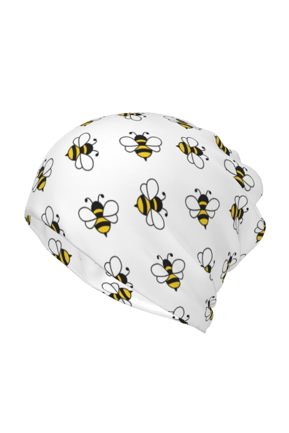 Bee Slouchy Beanie Hat for Men/Women, Skull Cap Chemo Cap Night Sleeping Cap