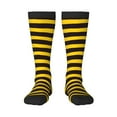 thumbnail image 1 of Vsdgher Bee Stripe Print Thigh High Socks Extra Long Stretchy Sock Women Over Knee High Opaque Stocking Daily Wear, 1 of 5